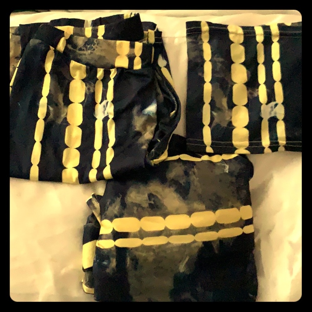 3 piece Swim/Vacation SET . (Bandeau, Pants, Top)